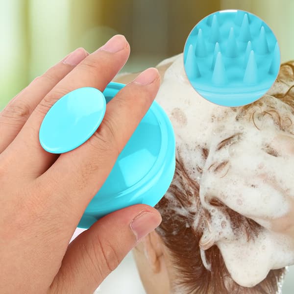 Husholdningssilikone Hovedbund Shampoo Massagebørste Rund Shampoo Børste Hårkam (Grøn)