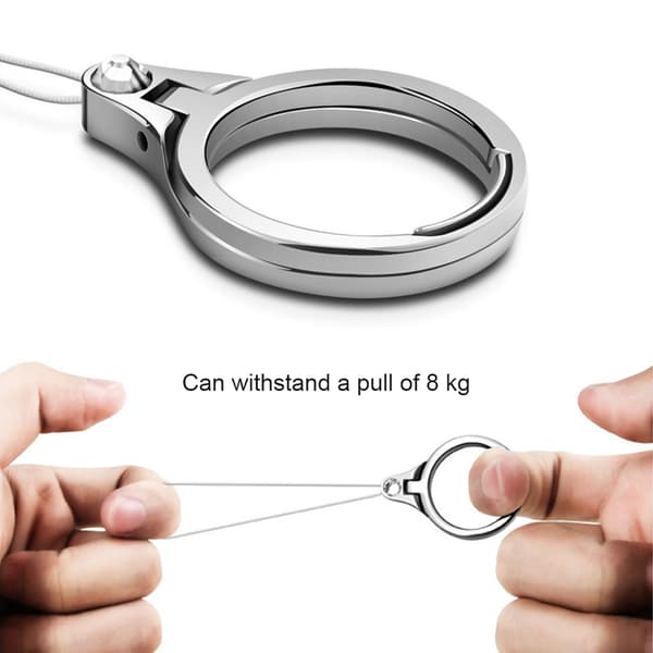 Universal 2 i 1 mobilholder og snor fingerringrem metalstativ