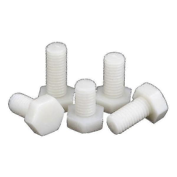 Hex Bolt, (pp), M10 X 70mm, Plastic Bolts, Nuts & Washers, - Screws 20pcs White Szkyd A