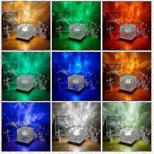 Dynamic Water Ripple Lamp with Light and Shadow Effects, 16 Color Changing LED Atmosphere Lamp, Rotating Water Ripple Lamp