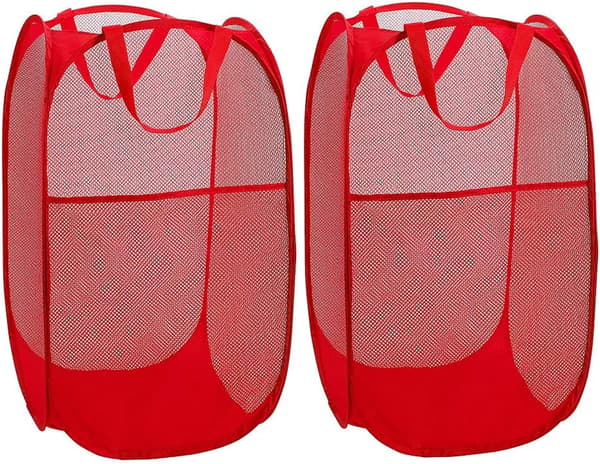Laundry Basket [Set of 2] Foldable Laundry Baskets Pop Up Mesh