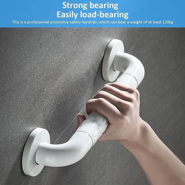Non-slip support handle for bathroom and shower, wall-mounted safety handle, white - 30 cm