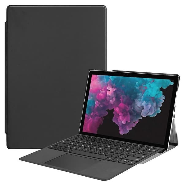 Custer Teksturert Lærveske for Microsoft Surface Pro 7 Black