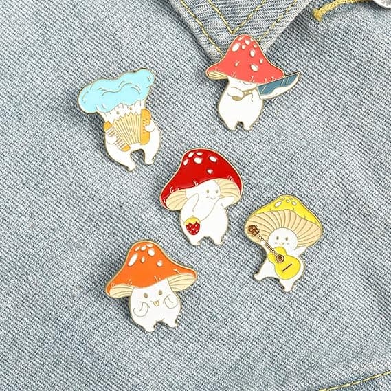 Mushroom Shaped Enamel Pin Brooch for Backpack Clothes Hat J DXGHC
