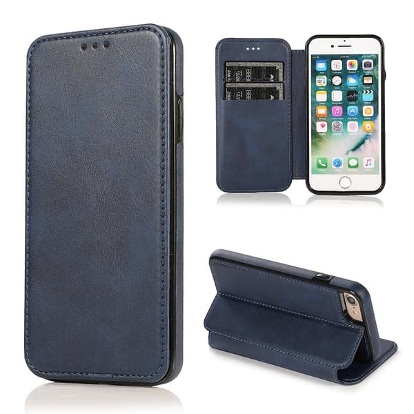 Knight Lærveske for iPhone SE 2022 / SE 2020 / 7 / 8 [DB] Blå Blue