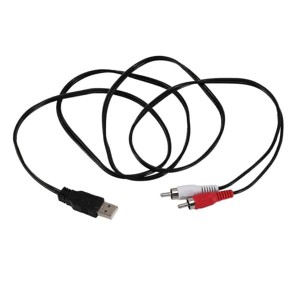 1,5 m USB A Han til 2x RCA Phono Han AV-kabel Ledning PC TV Aux Lyd Video Adapter