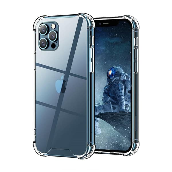 Iskunkestävä matkapuhelinkotelo iPhone 12 Pro Max - Läpinäkyvä läpinäkyvä Transparent transparent