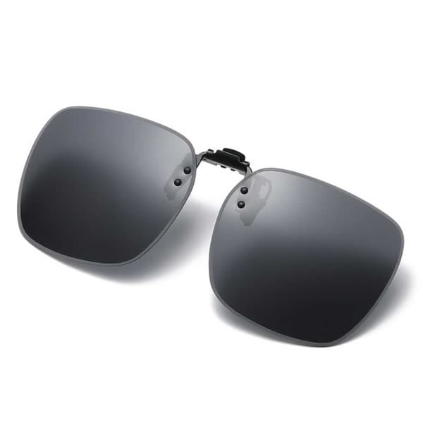 Store opklappelige clip-on solbriller sorte