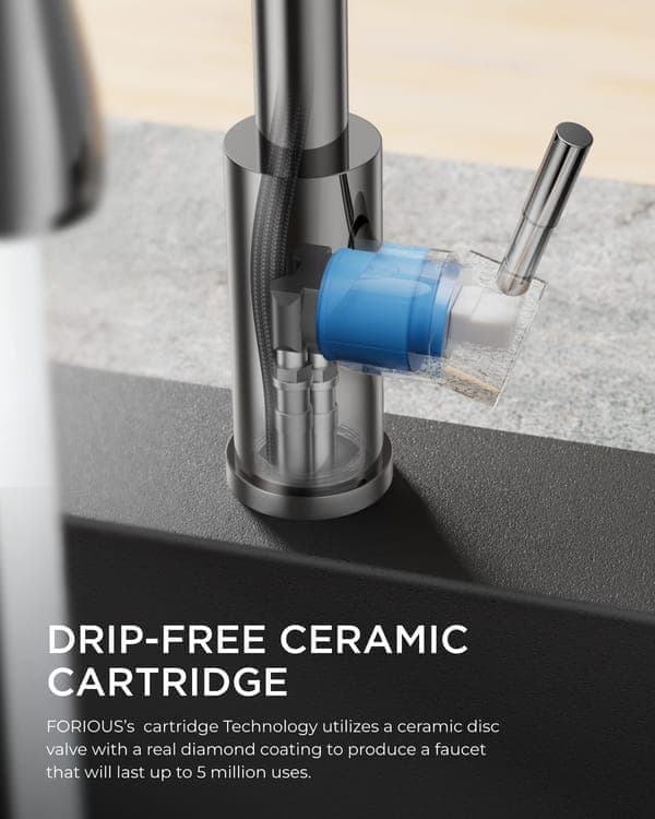 Kitchen Faucet - Pull-Out Spray Mixer in Stainless Steel, 3-in-1 Nozzle with Pull-Out Function_OF Silver S1 Silver S1