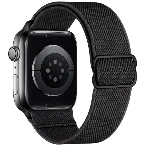 Apple Watch -hihna iwatch Säädettävä Elastinen Nylon-kudottu Hihna Musta 42/44/45/49mm