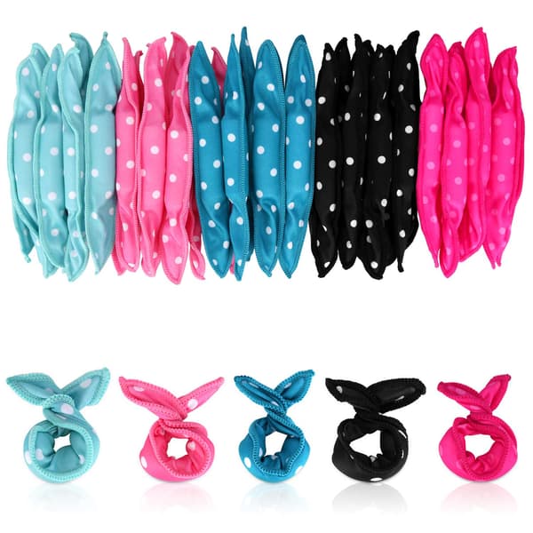 40 stk = 5 farver * 8 stk skumsvamp hårruller, varmefri hårruller