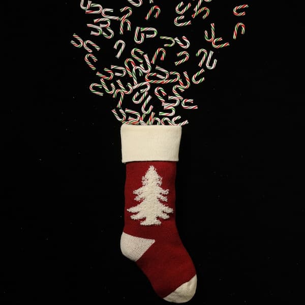 2 stycken julgranshängande strumpor julklappspåsar Kni