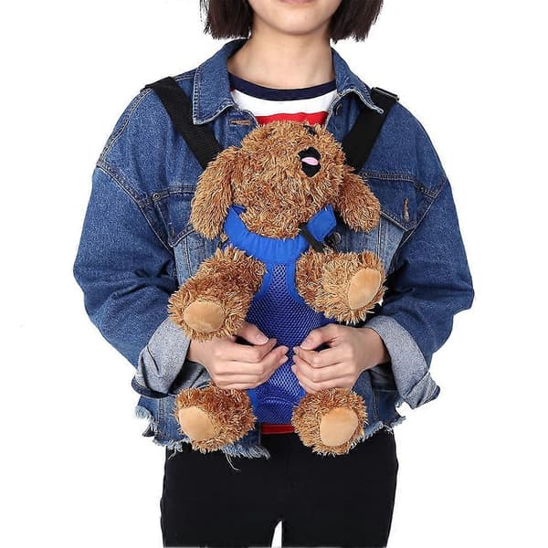 Pet Chest Carrier Backpack with Five Holes - Dark Blue (Size S)