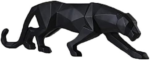 Sort panter skulptur Moderne leopard statue Geometrisk dyr Re