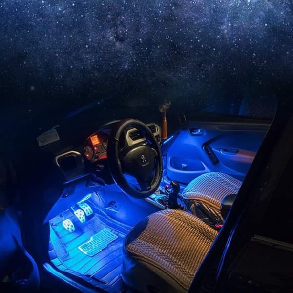 72 LED Car Interior Light RGB 8 Modes LED Strip Light Car Interior Atmosphere Lighting with USB Port, Wireless Remote Control