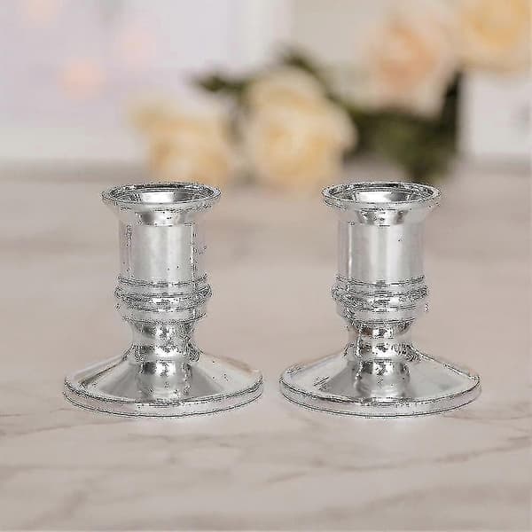 10 par/förpackning Matbord Heminredning Romantisk Ljushållare För Vardagsrum Bas Silver Silver