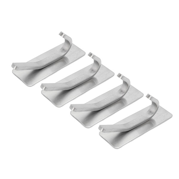 4pcs Stainless Steel Self-Adhesive Hooks Wall Hooks for Coat Hat Bathroom Silver No Drilling