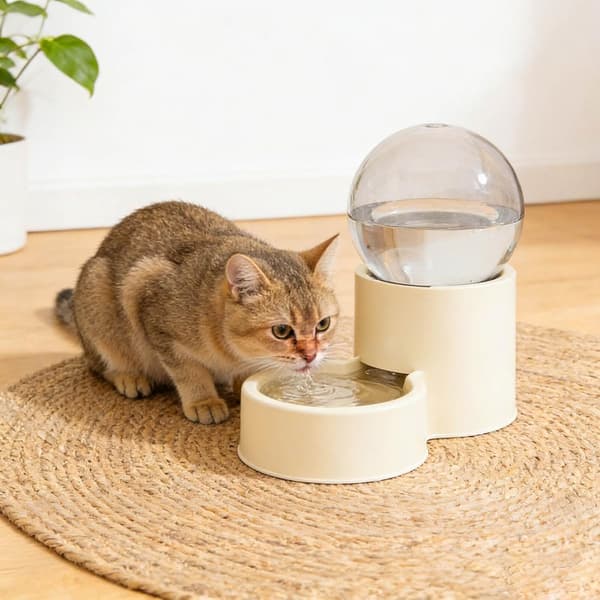 Automatisk kattefôr- og vanndispenser, 2 deler, kjæledyrmatdispenser og vannflaske