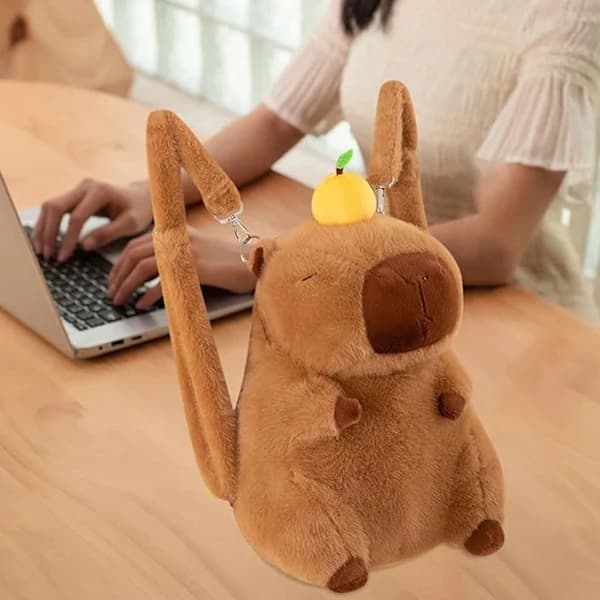 Capybara Rygsæk, Plys Capybara Legetøjstaske til Fest, Ferie, Mænd_tfrf