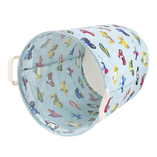 Laundry Basket Large Canvas Laundry Basket Waterproof Fabric Cylindrical Laundry Hamper Storage Basket with Handles, Decorative and Practical for Children