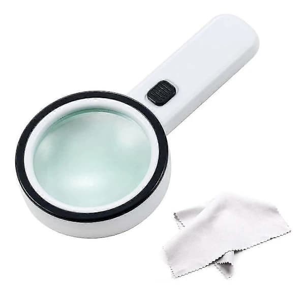 NA/Magnifying Glass with Light, 30x Handheld Large Magnifier with 12 LED Lights