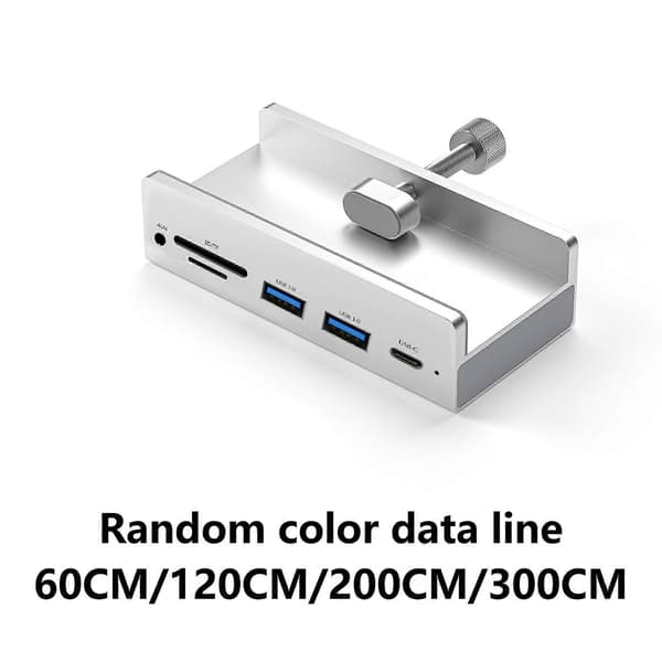6-in-1 USB3.0-sovitin USB-kiinnitettävä telakointiasema USB3.0-sovitin Multiport-jakaja 5Gbps nopea sovitin PC-kannettavalle