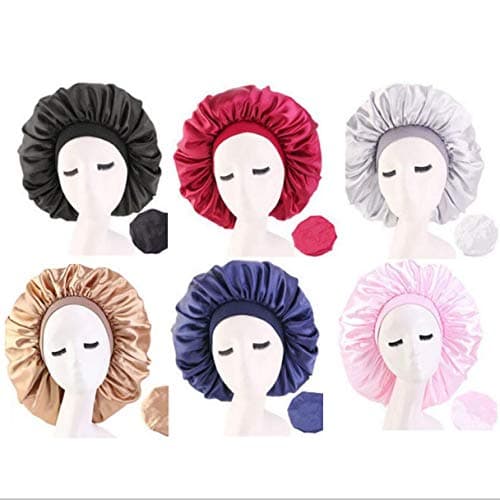 6 stycken extra stora sovhuvor Jumbohuva Stor Satin Bonnet wi