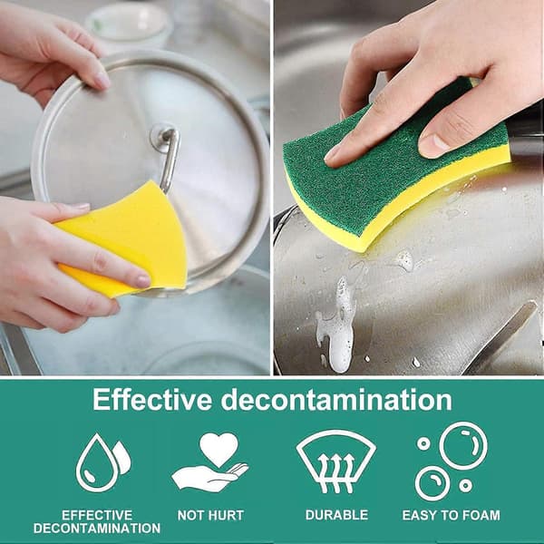 Köksrengöringssvampar, 24-pack Eco Repfria för Disk, Skrubbsvampar