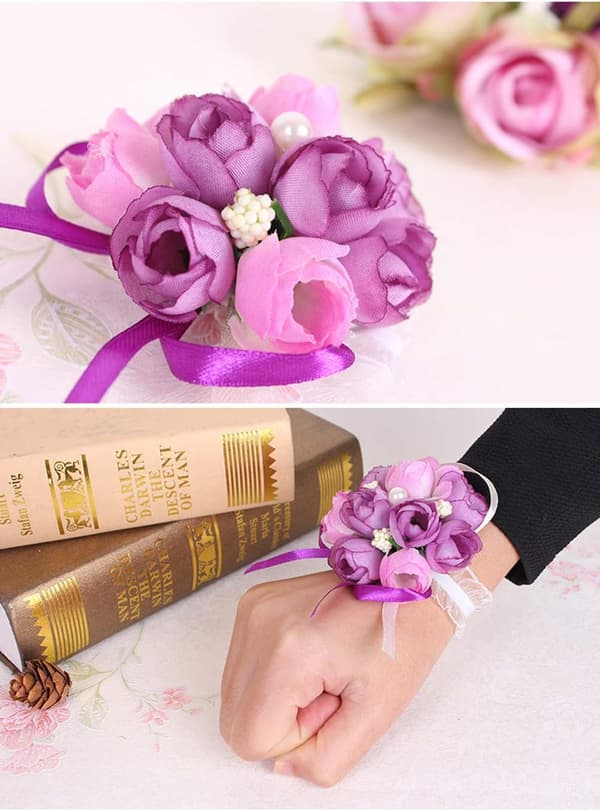 4 stk Håndleddsblomster Håndblomster til brud brudepike
