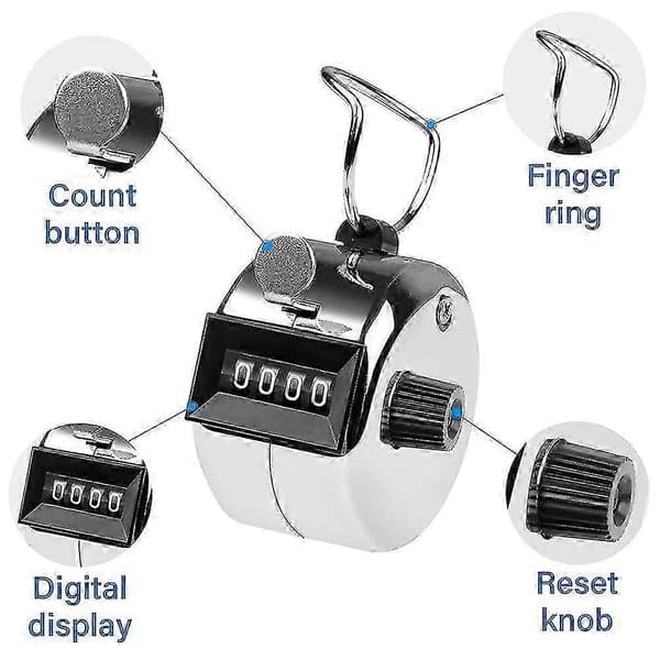 3 Pcs Counter, 4-Digit Clicker Counter, Metal Hand Tally Counter for Counting Golf Counter