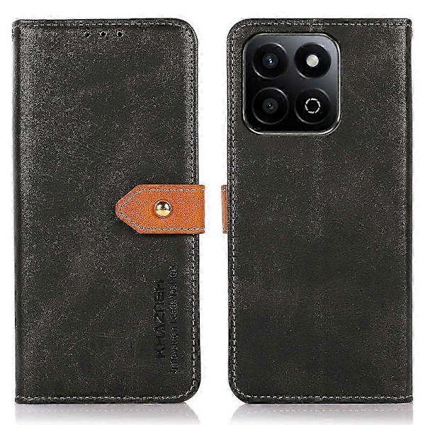 För Honor 200 Smart 5G / Play 60 Plus 5G Plånboksfodral Ställ Läder Flip Cover - Svart
