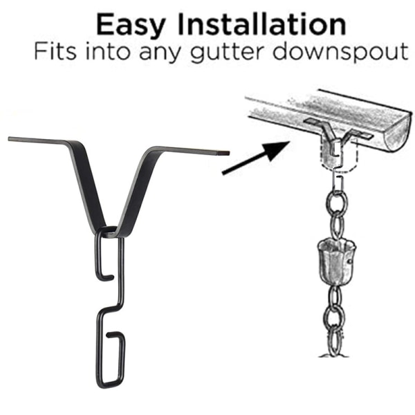 1 st Rain Chain Hooks för Gutter Downspout Outlet V-Mount Rain