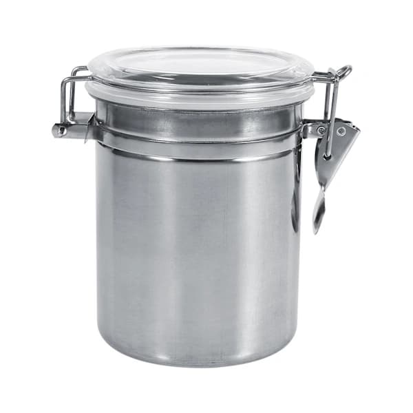 Rostfri köksbehållare för matförvaring, flaska, socker, te, kaffebönor, burk (L)