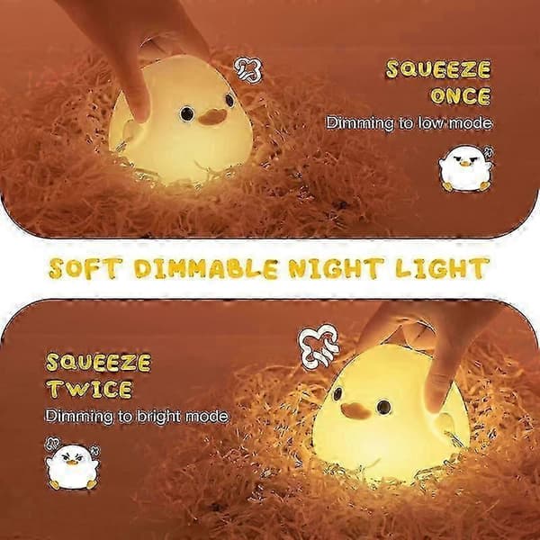 Cute Bean Duck Night Light, DoDo Duck Silicone Night Light for Kids Room - Good