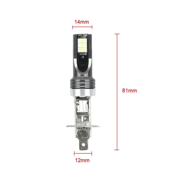 2 pcs H1 LED Headlight Bulbs Conversion Kit Low Beam High Beam 100W 6500K Super White
