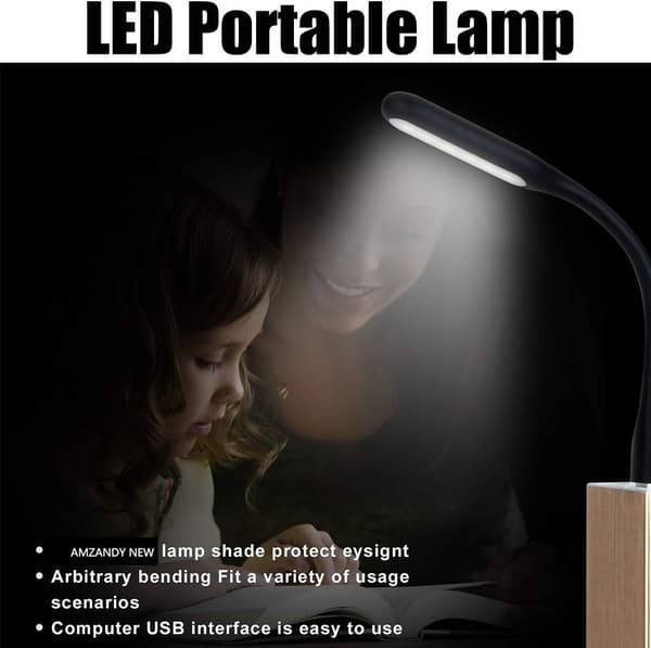 12 kpl USB LED-lamppuja, Mini USB joustava LED, kirjanlukulamppu