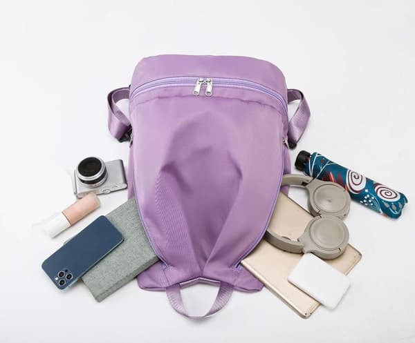 Women's Swim Backpack with Wet and Dry Compartment and Ventilated Shoe Compartment, Foldable Odor-Resistant Gym Bag for Pool Trips, Violet