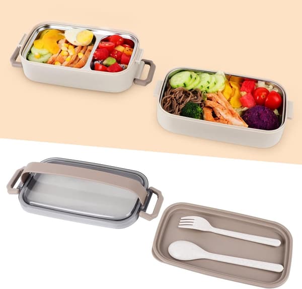 Matboks - Matboks Voksne - Matboks - Matboks Rustfritt Stål - Matbokser - Bento Box - Dobbeltlags Matboks