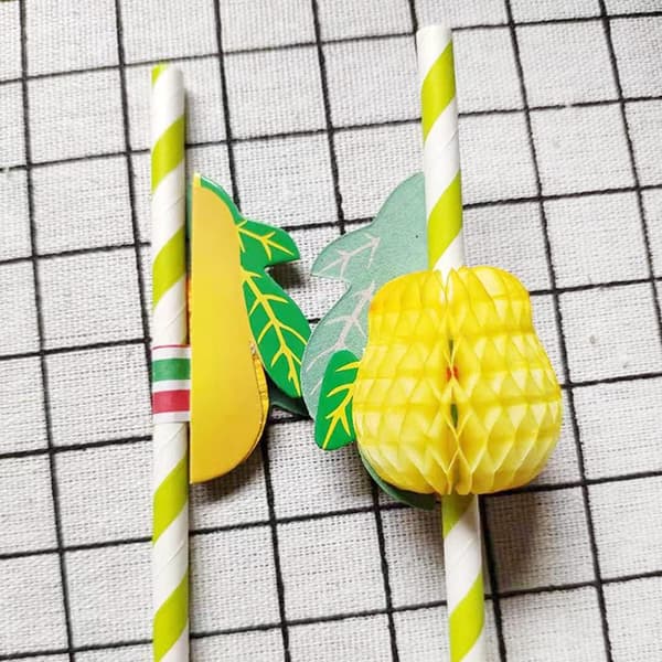 Cocktail Straws, 50 Pieces Cocktail Straws, 3D Pineapple Drinking Straws