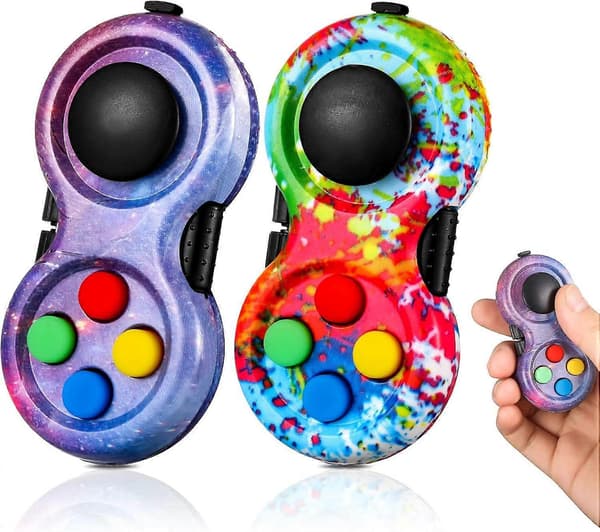 2 stk Fidget Controller Pad, Bærbar Stressreducerende Spilleplade Hånd Fidget Pad til at Frigive Stress og Angst