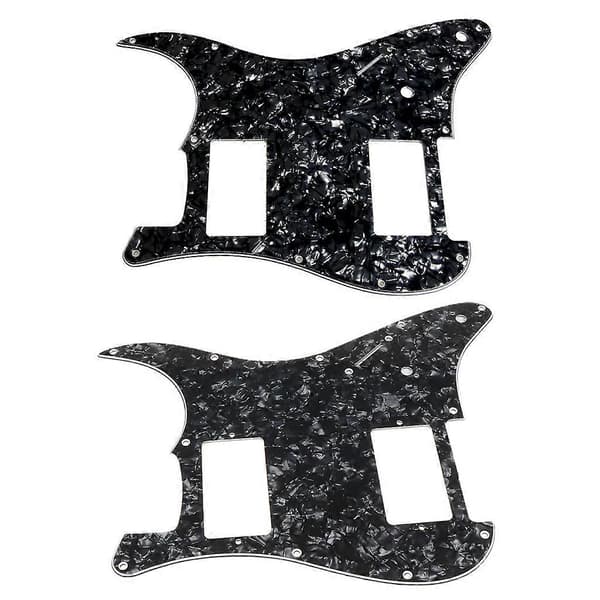 3-lags sort pickguard til guitar, passer til Fender Strat 2 HH Humbucker