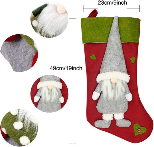 Christmas Stocking, 3-pack Large Christmas Stocking Hanging Santa C