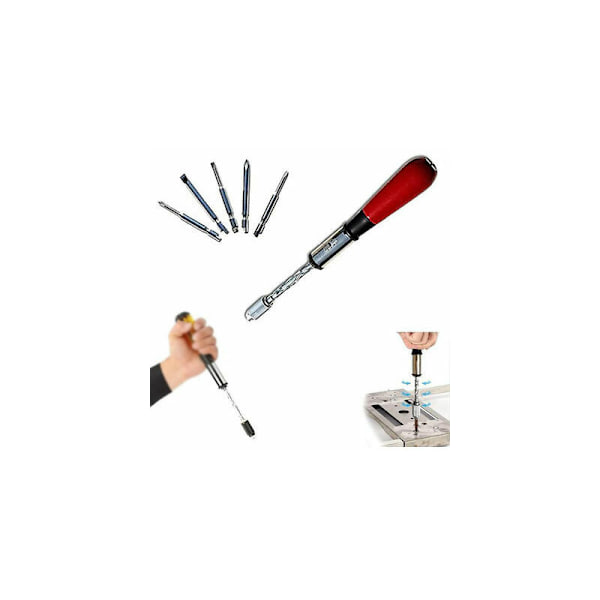 Spiral Screwdriver Ratchet Screwdriver Push-Pull Ratchet Screwdriver Set Adjustable Multi-Bit Screwdriver Removable Spiral