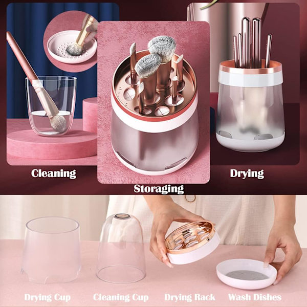 #Makeup Brush Organizer with Protective Lid - White Removable or#