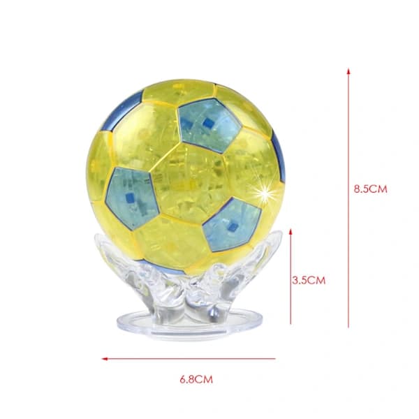 3D krystallpuslespill for barn, lysende fotball for voksne B