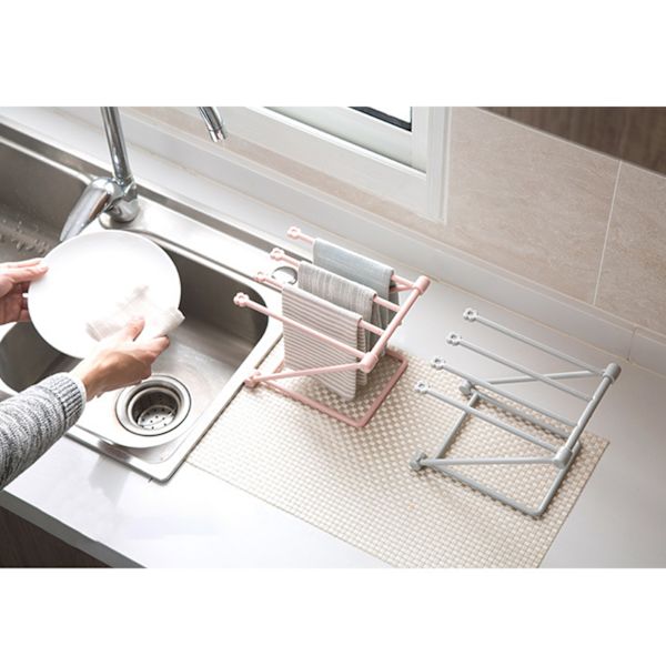 Dishcloth Holder Foldable Towel Rack Vertical Dishcloth Rack for Kitchen Grey