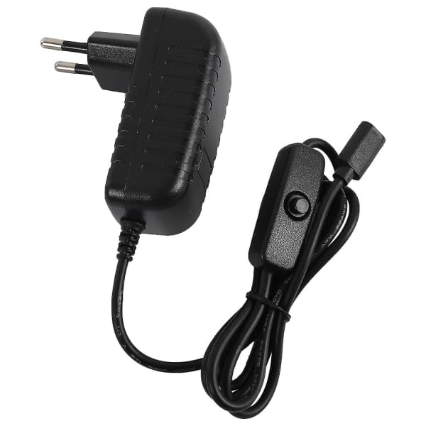 AC-adapter för 4b Strömförsörjning 5V 3A Typ-C med På/Av-knapp USB-C Laddare EU-kontakt