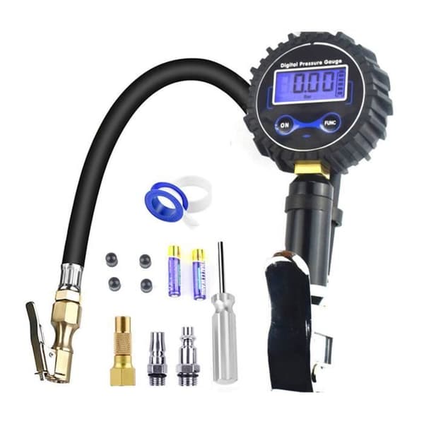 Dæktryksmåler - Auto - 200Psi - LCD-display - 4 trykenheder - Område 3-200PSI
