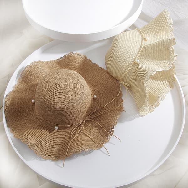 Dame solhatt sammenleggbar UV-beskyttelse sommer strandhatt Khaki Khaki