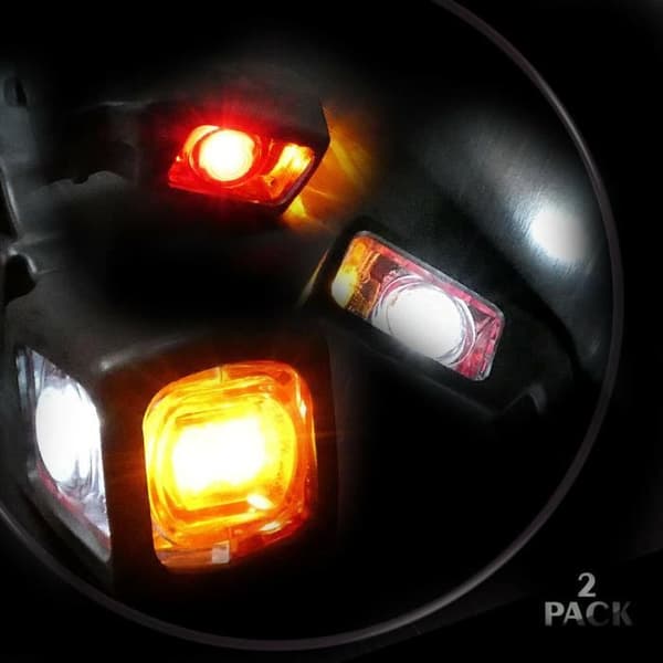 2x 12V 24V LED RØDE HVITE ORANSJE MARKØRLYSPAR TIL LASTEBIL CAMPINGVOGN TILHENGER[DB]